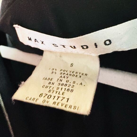 Max Studio Black  shirt blouse Stretchy long sleeves Cross over Size‎ S - Picture 8 of 10